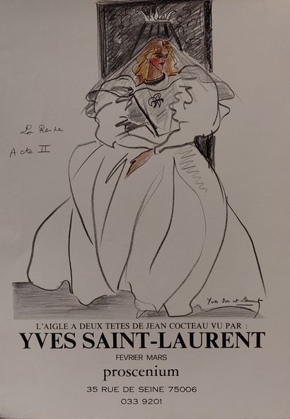 null Yves SAINT-LAURENT, L'aigle à deux têtes de Jean Cocteau vu par Yves Saint-Laurent,...