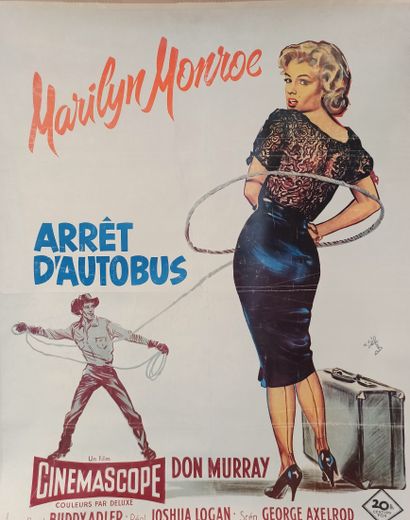 null Arrêt d'autobus, réalisé par Joshua Logan avec Marilyn Monroe, 1956, affiche...