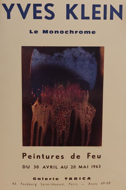null Yves KLEIN, le monochrome, Peintures de Fe, Galerie Tarica, 1963, affiche d’exposition....