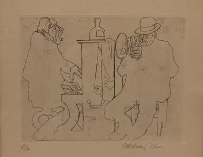 null Christian MORIN (XXth)

The musicians

Engraving on paper. 

Signed lower right...
