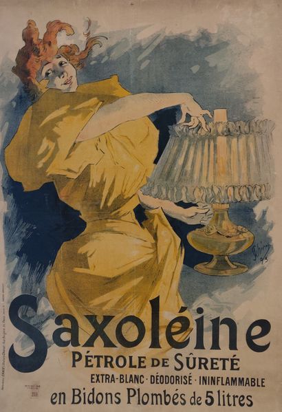 null Jules CHERRET, Saxoléine, Pétrole de Sureté en bidons plombés de 5 litres, 1895,...