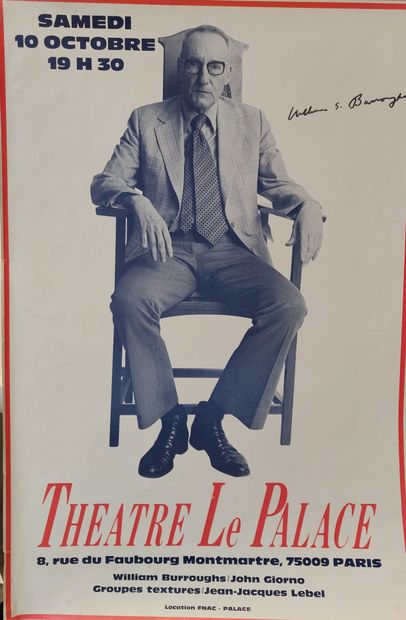 null Theater le Palace, William Burroughs / John Giorno, poster, Lescaret print,...