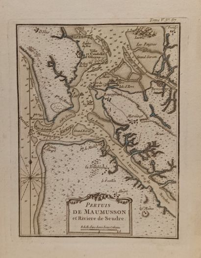 null Lot including ten maps: 

- After P. Petit BOURBON, description of Vermandois...