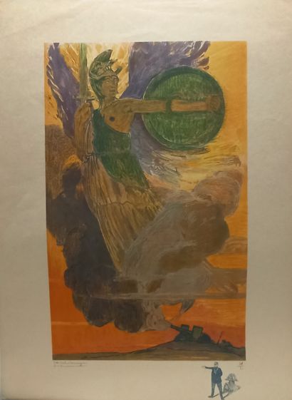 null Jean-Gabriel DOMERGUE (1889-1962)

Two lithographs: 

- Victory, lithograph...