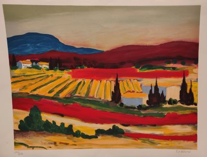 null François D'ARGUIN (1946)

- Les champs provençaux, lithographie, signée au crayon...