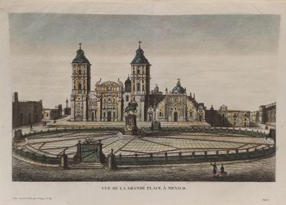 null Set of eight optical views representing the View of the Big Clock Tower in Evreux,...