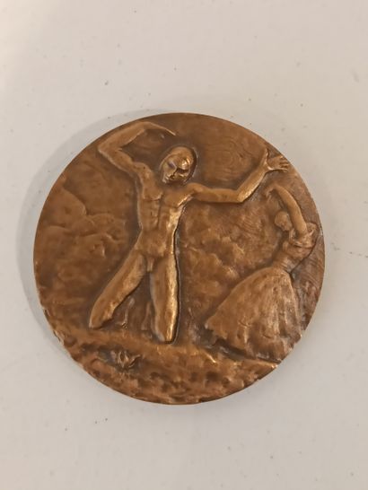 null Medal with the effigy of Manuel de Falla (1876-1946). One side showing the profile...