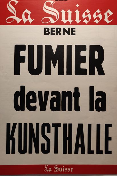 null La suisse, Berne, Fumier devant la Kunsthalle, vers 1970, (cachet Harald Szeeman...