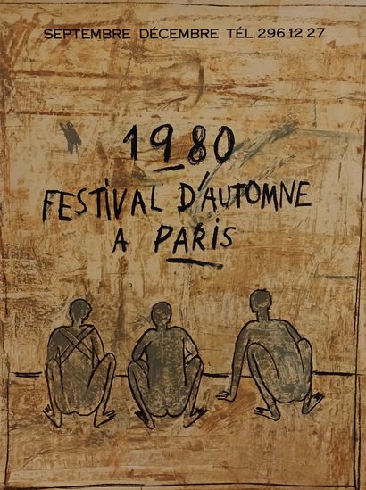 null Festival d’automne à Paris en 1980, d’après un dessin de Louis CANE, affiche....