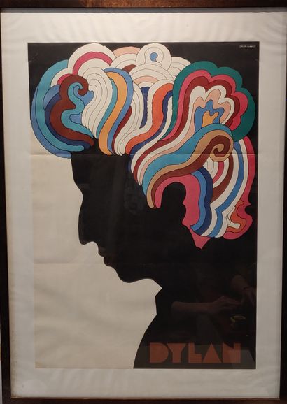 null Milton GLASER. Bob DYLAN, 1966, canvas poster accompanying the first record...