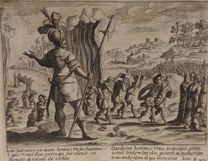 null Lot including : 

- After Lucas de LEYDE, two engravings representing Charles...