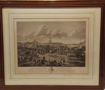 null Lot of ten framed prints:

- After Felix THORIGNY, Bridge of the Tuileries Garden,...