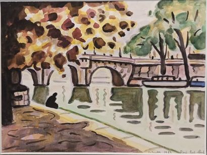 null Dominique SANCHEZ (XXth)

Lot including six watercolors: 

- Le Pont-Royal,...