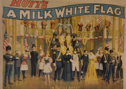 null HOYT'S, A MILK WHITE FLAG, In Battle Array, drawing by Charles Hale Hoit, canvas...