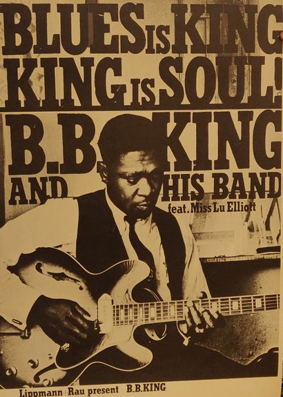 null B.B. KING AND HIS BLUES BAND, Blues is king, with Miss Lu Elliot, poster. 

83...
