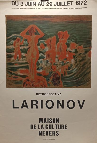 null Lot de quatre affiches d’exposition : 

- Rétrospective Larionov, 1972, affiche...