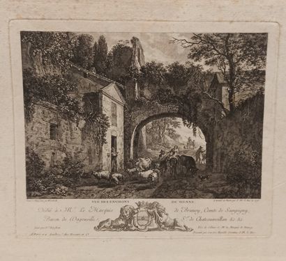 null Lot including thirteen prints:

- After REMBRANDT, The angel and Tobias, engraving...