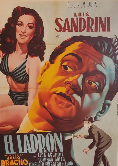 null Lot comprenant sept affiches de cinéma mexicain des années 1940-50 : 

- Le...