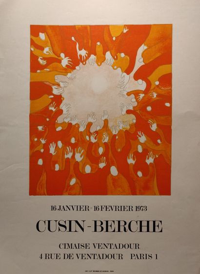 null Ensemble de huit affiches lithographiées : 

- F. DEBERCHT, Galerie Much, 1973

-...