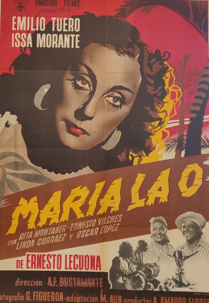 null Lot comprenant sept affiches de cinéma mexicain des années 1940-50 : 

- Le...