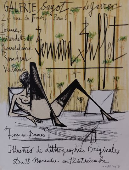 null Bernard BUFFET, Jeux de dames, 1970, Galerie Sagot-le-Guarrec, affiche, impression...