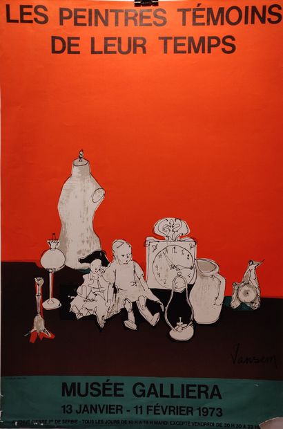 null Ensemble de huit affiches lithographiées : 

- F. DEBERCHT, Galerie Much, 1973

-...