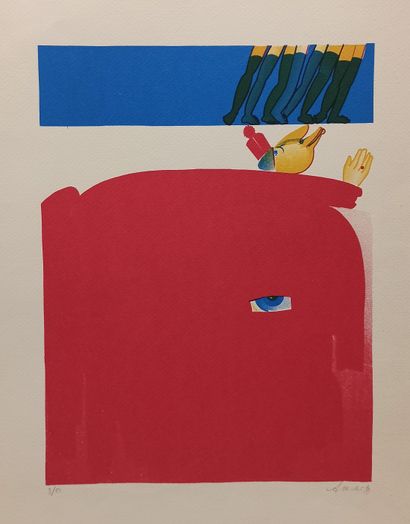 null Lot including : 

- After Antonio SAURA (1930-1998), Untitled, ten lithographs,...