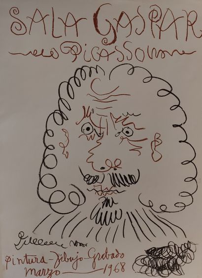 null PICASSO, Sala GASPAR Gallery, 1968, exhibition poster. 

70 x 51 cm 

Accid...