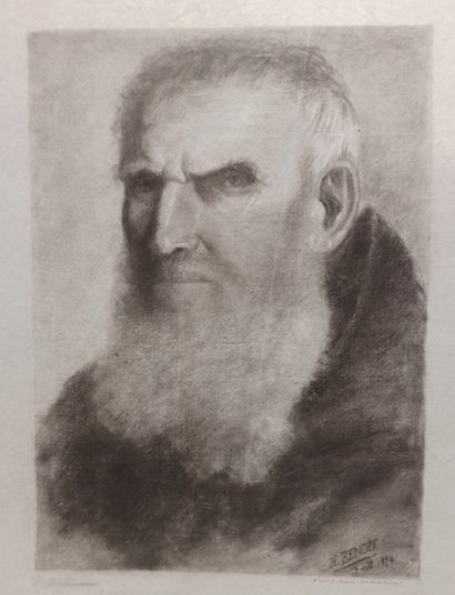 null French school of the 19th century 

Portrait of a man, 1874

Charcoal on paper....
