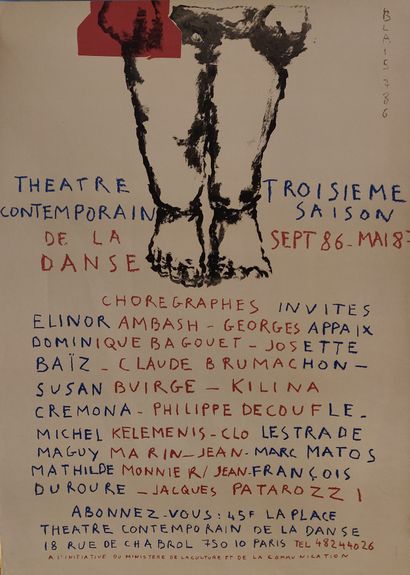 null Troisième saison de théâtre contemporain, 1986-87, d’après un dessin de Jean...
