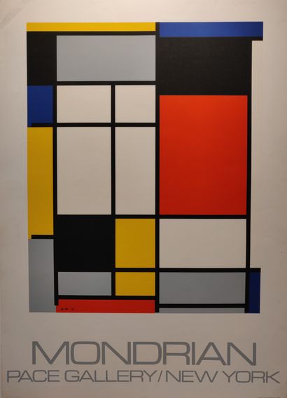 null Piet MONDRIAN, Pace Gallery New-York, 1970, affiche sérigraphiée. 

89 x 63...