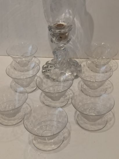 null BACCARAT

Lot including : 

- Bamboo model crystal candle jar in two parts,...