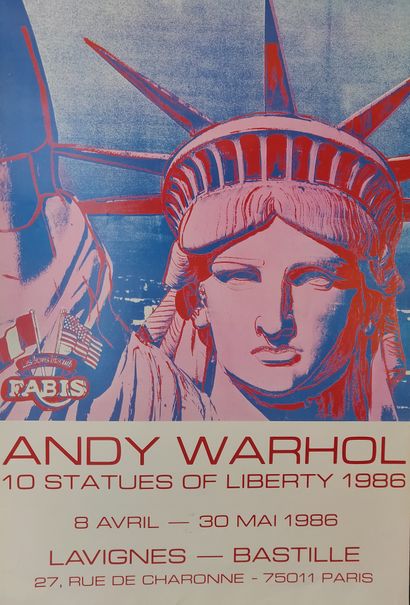 null Andy WARHOL, 10 Statues of liberty, 1986, Lavigne-Bastille, affiche. 

100 x...