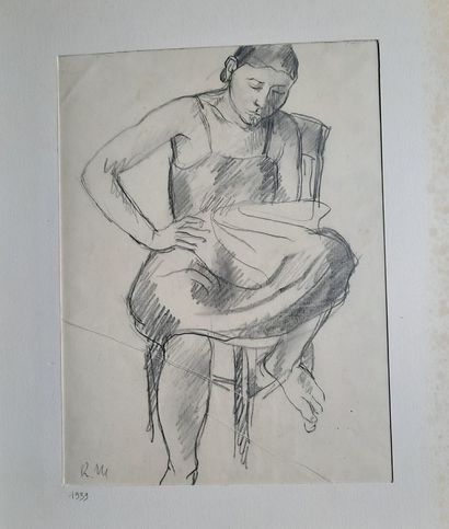 Richard MAGUET (1896-1940) 
Jeune femme assise...