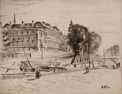 null Maurice MAZO (1901-1989)

Banks of the Seine in Paris

Pencil and charcoal

Stamp...