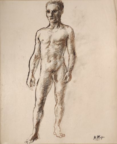 null Maurice MAZO (1901-1989)

Male model standing in front

Conté pencil and burnt...