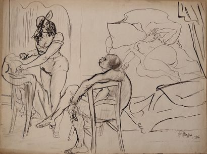 null Maurice MAZO (1901-1989)

Man sitting on a chair contemplating two women in...