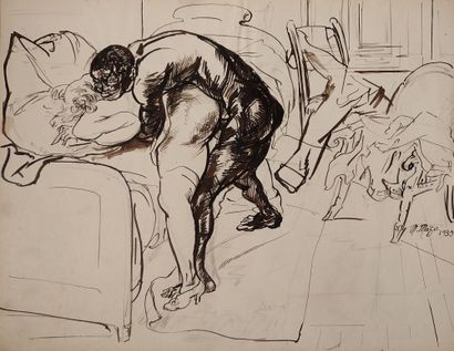 null Maurice MAZO (1901-1989)

Homme et femme allongés sur un lit

1935

Crayon Conté,...
