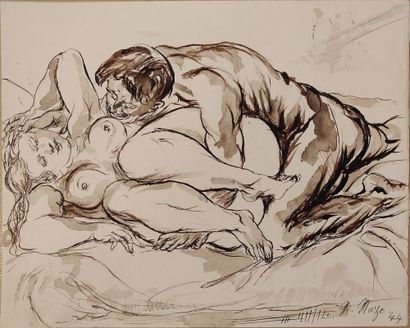 null Maurice MAZO (1901-1989)

Couple lying on a bed

1944

Pen and wash

Signed...