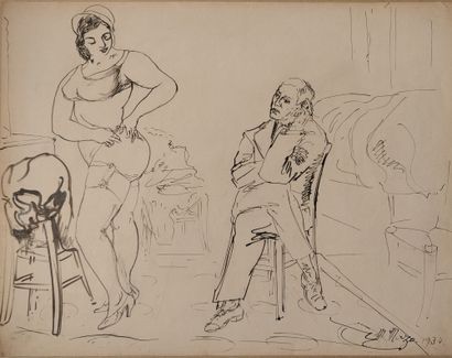 null Maurice MAZO (1901-1989)

Femme se déshabillant devant un homme assis intéressé...