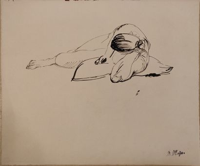 null Maurice MAZO (1901-1989)

Nude lying on the left side, the head resting on the...