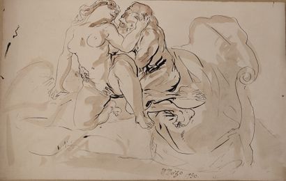 null Maurice MAZO (1901-1989)

Recto : Couple squatting on a bed

Verso : Sketches...