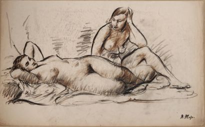 null Maurice MAZO (1901-1989)

Two models: one lying on her back on a bed, and the...
