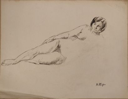 null Maurice MAZO (1901-1989)

Sketch of a female model lying on a bed

Pencil and...