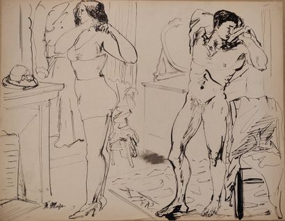 null Maurice MAZO (1901-1989)

Couple getting dressed in a room, woman standing in...