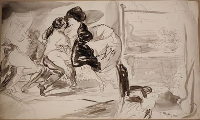 null Maurice MAZO (1901-1989)

Couples on a couch in a studio

1966

Pen, Conté pencil...