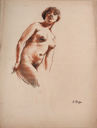 null Maurice MAZO (1901-1989)

Sketch of a nude female model standing in front

Charcoal...
