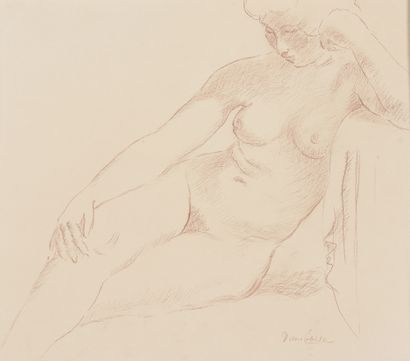 null Marcel DAMBOISE (1903-1992)

NUDE WOMAN, SEATED IN FRONT, ONE ARM TIED, ONE...