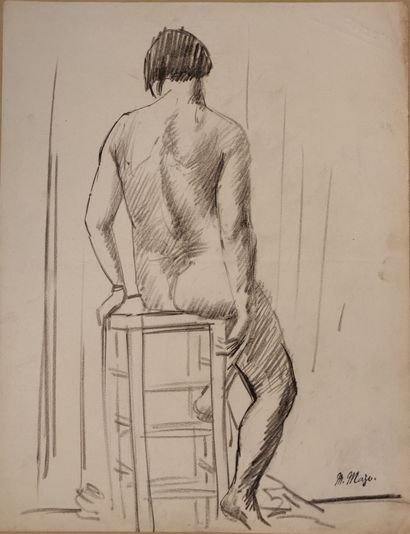 null Maurice MAZO (1901-1989)

Model of the back, sitting on a stool

Pencil and...