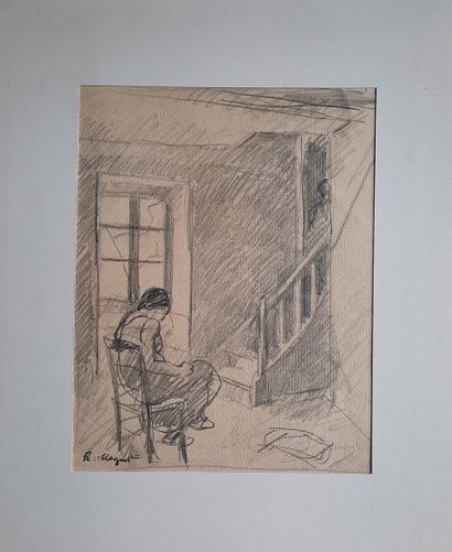 Richard MAGUET (1896-1940) 
Intérieur à l’escalier,...